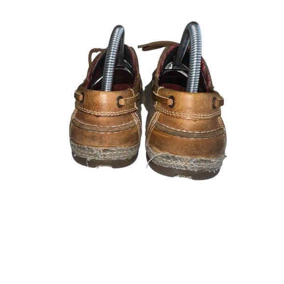 TONY LAMA WOMEN'S STRAW 3R CASUALS CANVAS & TAN LEATHER SHOES RR3028L Sz 10 - Picture 5 of 11